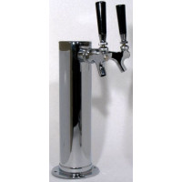 Polished Stainless Steel Draft Tower, 2 Faucets (2 Tap Tower)
