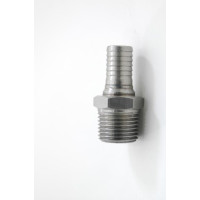 Stainless Steel 1/2 inch hose barb x 1/2 inch pipe thread