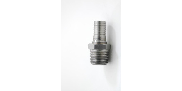 Stainless Steel 1/2 inch hose barb x 1/2 inch pipe thread in Hardware & Tubing